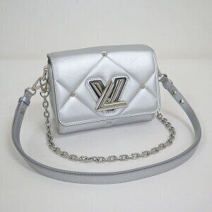 Louis Vuitton Twist Shoulder Bag LV Pillow Leather Silver Case Wallet
